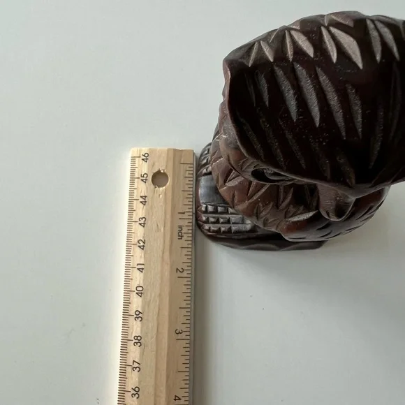 Carved Wood Owl Figurine - Picture 10 of 10